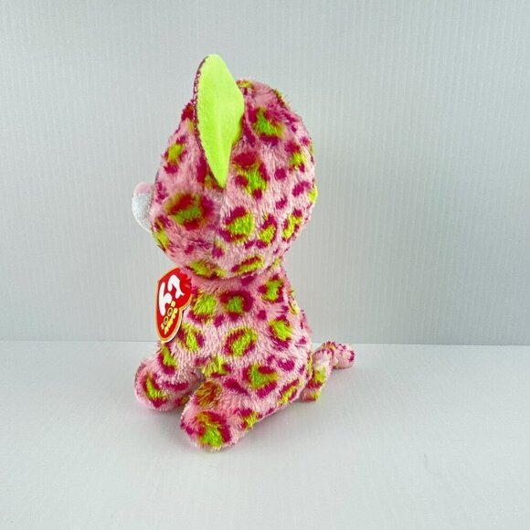 Ty Beanie Boos Lainey Plush Pink Spotted Leopard 2021 TySilk 6 inch Teddybear - Picture 2 of 11